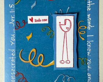 Congrats on New Baby folded card with envelope - 5 color palettes available