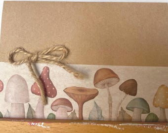 Mushroom folded kraft card with kraft envelope