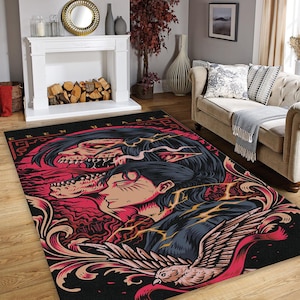 Tapis L&#39;Attaque des titans, Tapis personnages de mangas et d&#39;anime japonais, Décoration d&#39;anime, Tapis funky, Tapis de dessins animés, Tapis sympas, eren Yeager, Mikasa, Levi, aot