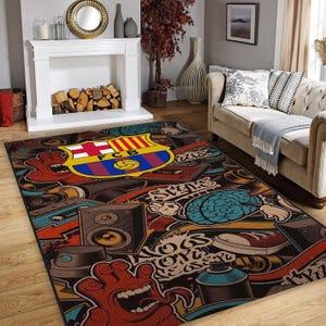Barcelona Rug, Barca Rug, Football Team Rug, Soccer Rug, Champions Rug, Living Room Rug, Area Rug, Boyfriend Gift,Popular Rug,Anti-slip Rug