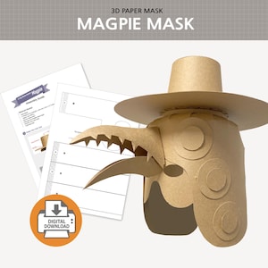 Modello per maschera da gazza / Modello PDF stampabile / Lavoretto di carta fai da te / Costume Kpop / Download immediato