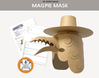 Maschera Gazza / Costume Kpop in carta 3D (download digitale)