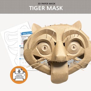 Tiger Mask Pattern | Printable PDF Template | DIY papercraft | Kpop Costume | Instant Download
