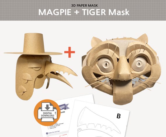 Tiger and Magpie Mask Template, Kpop Costume (Digital Download)