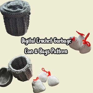 Crochet (US Terms) Garbage Can with Trash Bags Pattern ***DIGITAL***