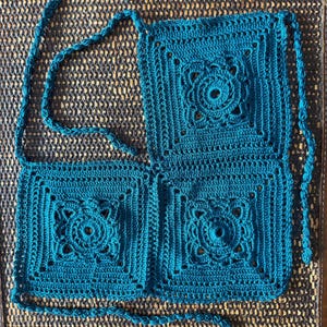 Handmade Crochet Bikini Top – Boho Summer Beach Bralette, Festival Top, Turquoise, for Coachella, for splash house