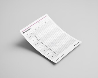 Registro de azúcar en sangre (PDF imprimible/digital)