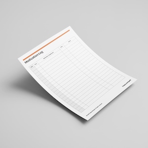 Medication Log Printable/Digital PDF