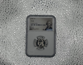 1963 NGC PF68 Proof Thomas Jefferson Nickel 5c Portrait Label