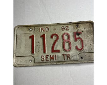 Indiana Vintage Auflieger 1992 Nummernschild Man Cave Hot Rod