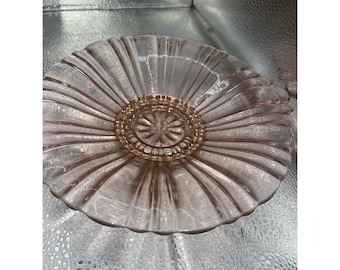 Pink Anchor Hocking Old Cafe Pink Depression Glass Dish 8" tab handles