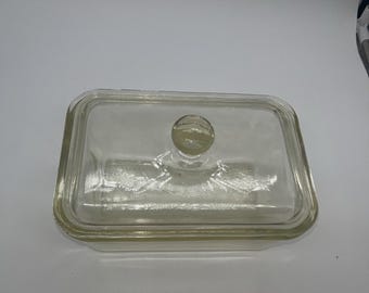 Vintage Glasbake 805 Loaf Pan Ovenware Clear w/ Subtle Yellow Tint