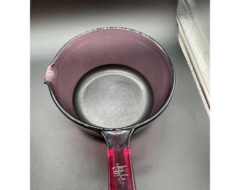 VISION Corning Ware Cranberry 1L Teflon Sauce Pan Pot Teflon Bottom (NO Lid)