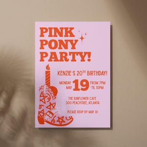 Pink Pony Party Invitation
