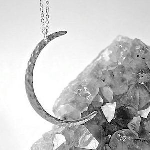LUNA silver plated moon matte crescent necklace