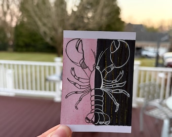 ACEO Mini Lobster Drawing by Sarah