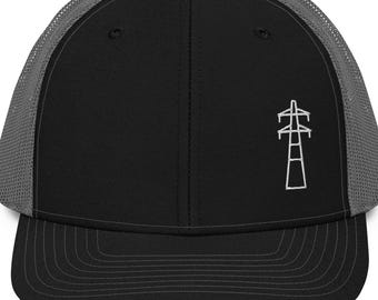 Transmission Lineman Power Line Hat, Lineman Trucker Utility Worker Cap Embroidered Blue Collar