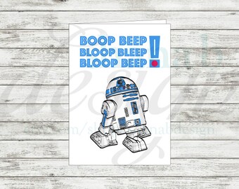 Boop Beep | Happy Birthday R2-D2 Card