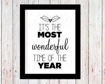 Christmas It's the most wonderful time of the year | Digital Printable File