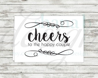 Cheers to the happy couple | Digital Printable Folded Card