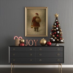 Vintage Christmas Painting: Neutral Farmhouse Holiday Decor (Printable Wall Art)