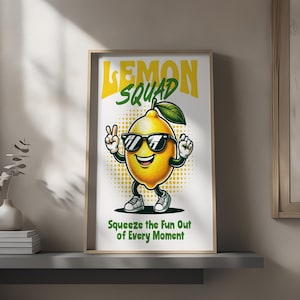 Lively Lemon Kitchen Art - levendige citrusprint - frisse zomerposter - digitale download