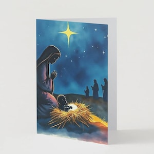 Silent Night, Holy Night – Religious Nativity Holiday Card