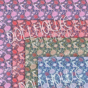 William Morris Dollhouse Wallpaper Printable Download Floral  Art Nouveau Drawing Room Decor 1/12 Scale Miniature Dolls House Instant 817