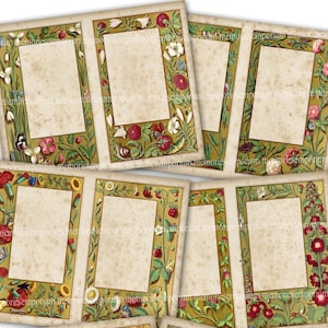 Journaling Botanical Renaissance Border Pages Flower Fruit Background Printable Download Illumination Junk Journal Kit Ephemera A29