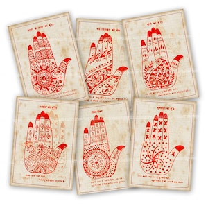 India Henna Mehndi Hand Designs Printable Download Antique Hindi Manuscript Body Art Tattoo Pages Journal Scrapbooking