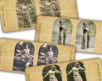Naughty Burlesque Showgirls StereoView StereoGraph Imprimable Télécharger Saucy Risque Models Antique Photographs Journal Diary Clipart 978