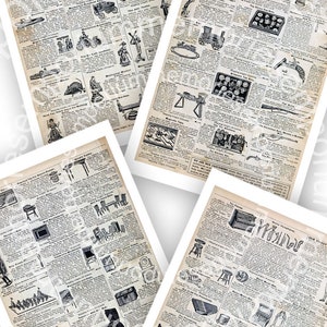 Printable Download Vintage Toy Clipart Catalog Pages Journals Doll Childrens Games Decoupage Ad Black and White Digital Collage Sheets 853
