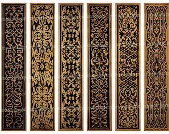 May include: Six black and gold decorative borders with intricate patterns. The borders are on a beige background. The text "Memories Emporium" and "Sheet 801 Copyright 2005" is in the bottom right corner.