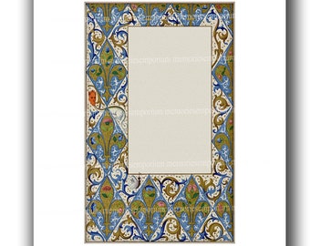 Illuminated Manuscript Page for Engagements Wedding Invitations Parties Menus Save the Date Blank DIY Stationery Florentine Design 867