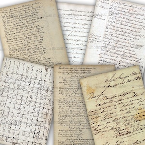 Alte Handschrift Instant Download druckbare antike schriftliche Seiten Vintage Schreiben alte schäbige Hintergrund Papier Ephemera Seite Decoupage 924