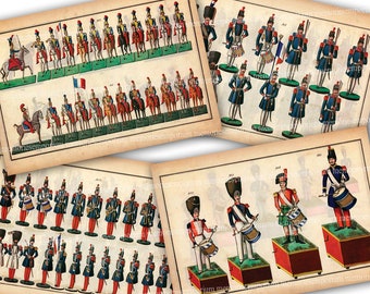 Antique Toy Soldiers Catalog Pages Printable Download Lead Tin Soldiers Drummers Automatons Vintage Toys Collectors Old Paper Ephemera 900