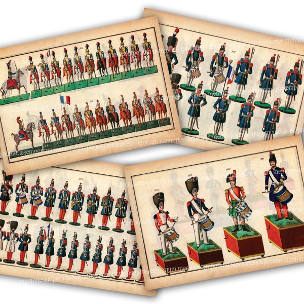 Antique Toy Soldiers Catalog Pages Printable Download Lead Tin Soldiers Drummers Automatons Vintage Toys Collectors Old Paper Ephemera 900