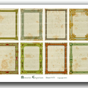 Victorian Frame Borders Antique Business Cards Vintage Shabby Chic ACEO ATC Gift Hang Tag Card size Old Grunge Collage Sheet Download 471