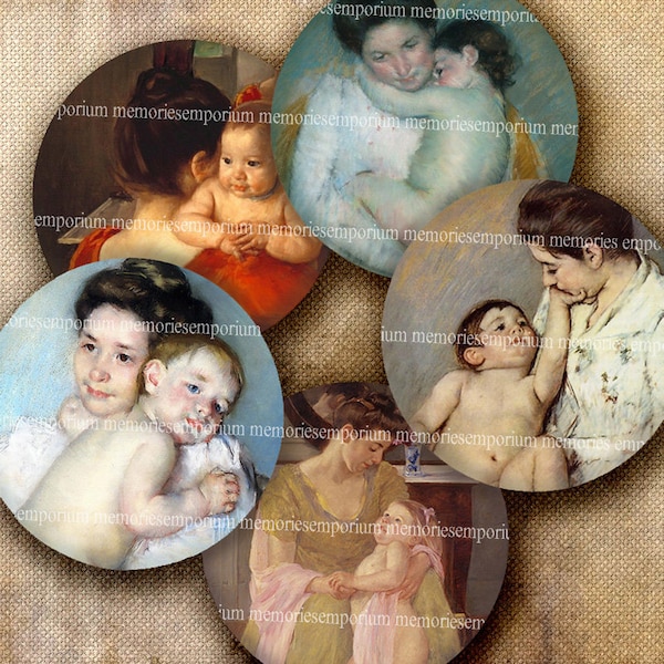 Mothers Day Children Love Circles Kids Babies Cuddles Bath Time Mum Mom Jewelry Pendant Locket Bezels Digital Collage Sheet Download 169