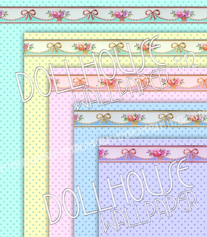 Dollhouse Wallpaper Pastels Spots Polka Dots Bedroom Decor