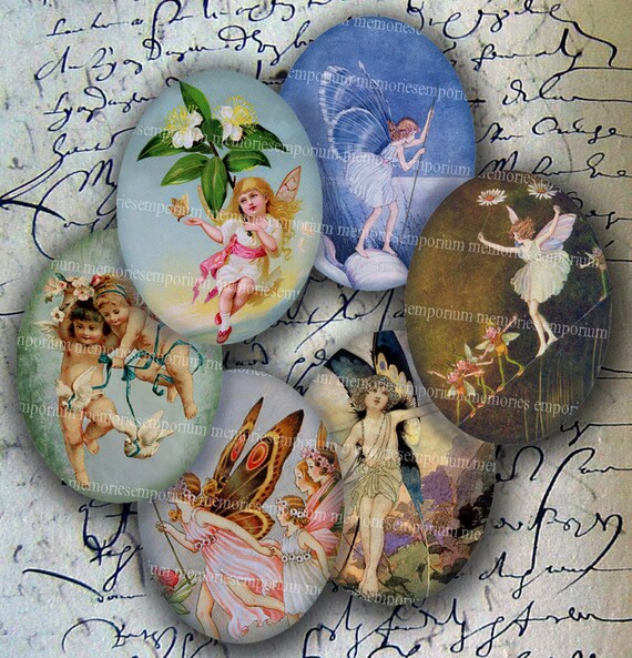 全国送料無料ギフト for Ovals Fairy 30 Sheet Collage Digital Pendants 40 X 絵画