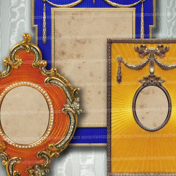 Faberge Photo Frames Number 2 Decoupage Picture Portrait  Old Antique Frames Digital Collage Sheet Download 178