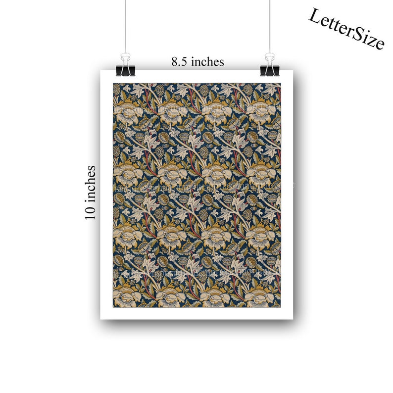 William Morris Printable Download Textile Wallpaper Art Nouveau Prints Patterns Designs Poster Clipart Decoupage Background Set of 4 973