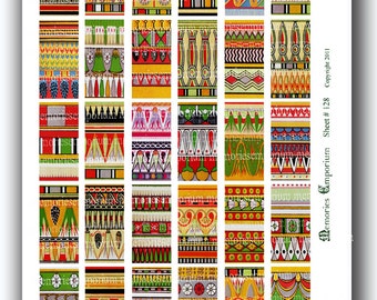 Ancient Egypt Clipart Digital Paper Patterns 1 x 2 inch Domino for Jewelry Bezel Pendant Decoupage Digital Collage Sheet DIY Printable 128