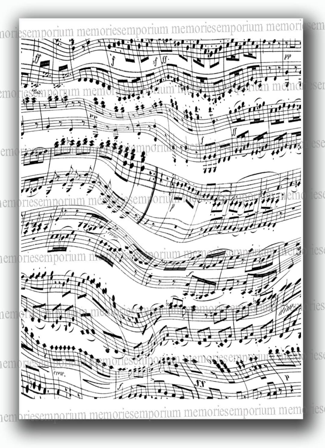 Sheet Music Notes Black and White Musical Score Music Page Digital