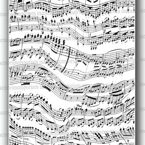 Sheet Music Notes Black and White Musical Score Music Page Digital Paper Decoupage Paper Background DIY Lining Paper Printable Download 659