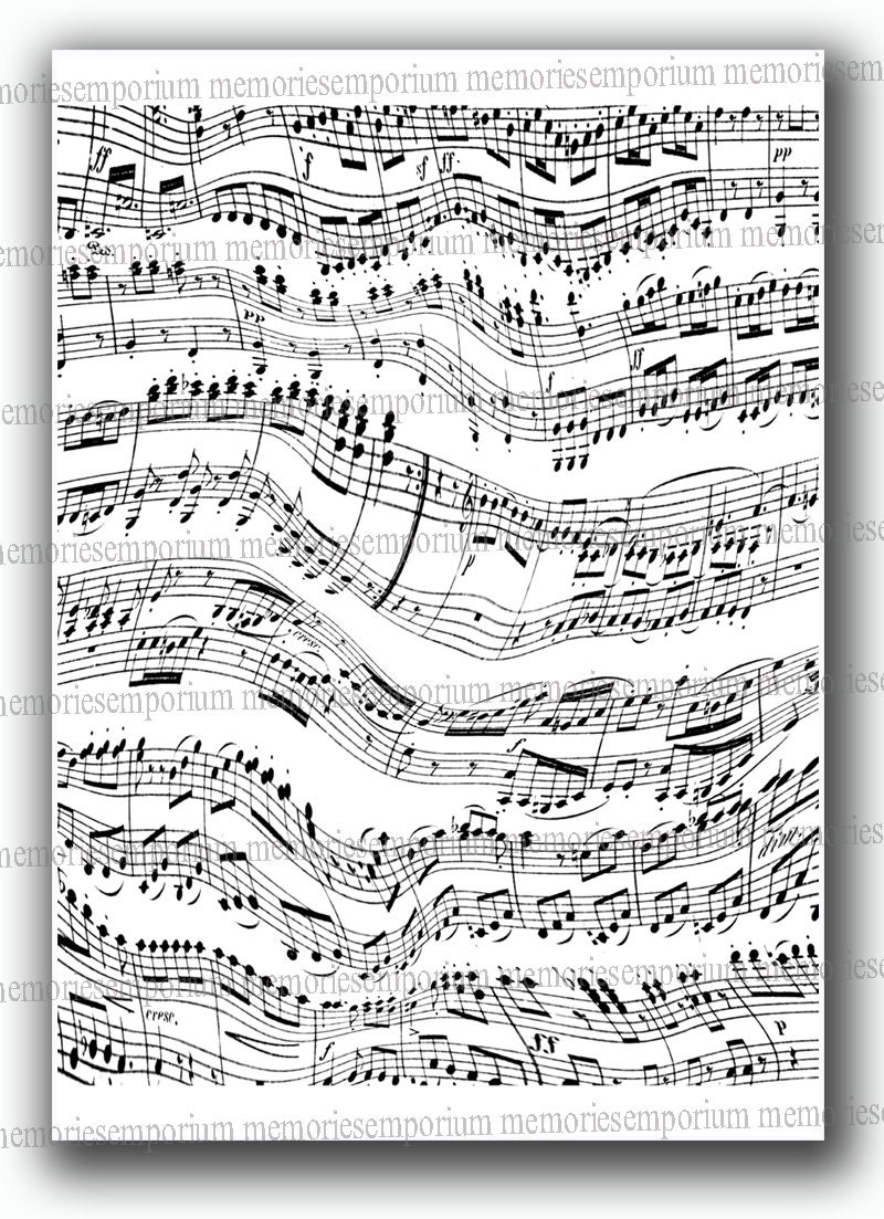 Sheet Music Notes Black and White Musical Score Music Page Digital