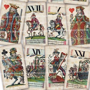 Tarot Printable Download Full Deck 78 Cards Rustic Bavarian Wedding Procession Antique Fortune Telling Clairvoyant Psychic Reading Occult