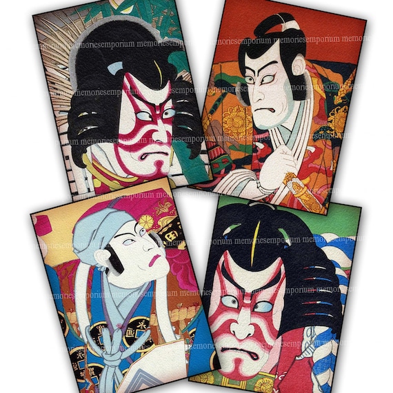 Kabuki Faces Printable Download Japanese Theatre Opera Makeup | Etsy