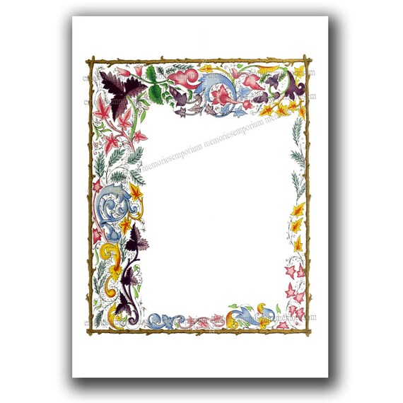 DIY Florentine Wedding Stationery Border Flower Illumination | Etsy
